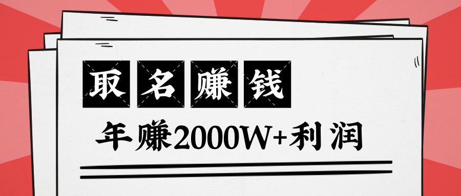 王通：不要小瞧任何一个小领域，取名技能也能快速赚钱，年赚2000W+利润-小齐资源库