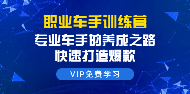 职业车手训练营：专业车手的养成之路，快速打造爆款（8节-无水印直播课）-小齐资源库