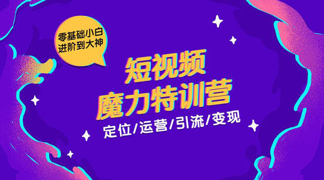零基础小白进阶到大神《短视频魔力特训营》定位-运营-引流-变现-小齐资源库