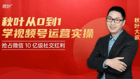 秋叶从0到1学视频号运营实操，抢占微信10亿级红利市场【完结-高清无水印】-小齐资源库