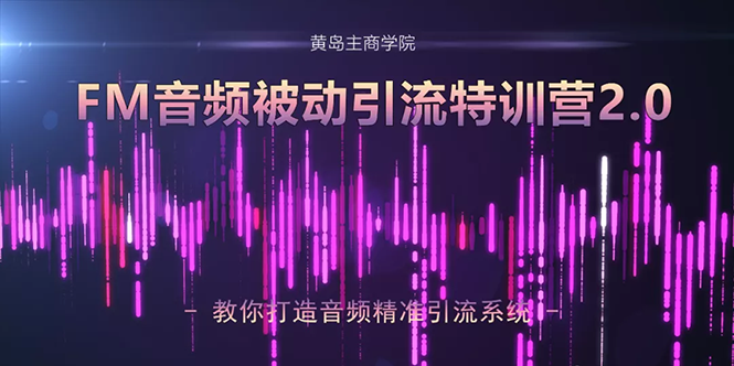 黄岛主·FM音频引流特训营2.0：独家引流模式，单账号50W+播放量，轻松变现-小齐资源库