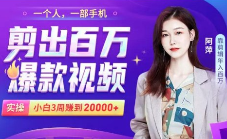小白易上手的手机剪辑赚钱课，抓住短视频风口月赚2万+-小齐资源库