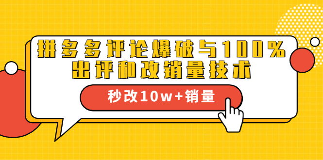 2021拼多多黑科技：拼多多评论爆破与100%出评和改销量技术-小齐资源库