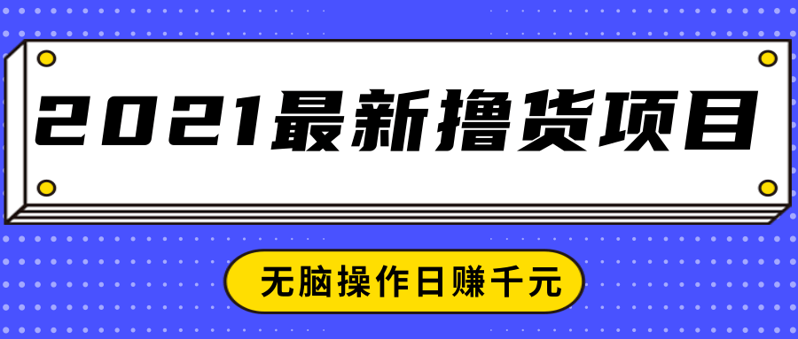 2021最新撸货项目，一部手机即可实现无脑操作轻松日赚千元-小齐资源库