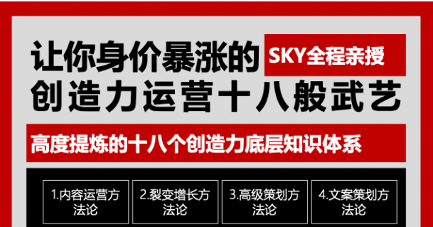 让你的身价暴涨的创造力运营十八般武艺 高度提炼的18个创造力底层知识体系-小齐资源库