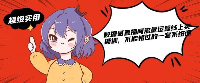 数据哥直播间流量运营线上实操课，不能错过的一套系统课-小齐资源库