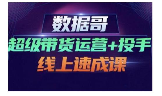 数据哥·超级带货运营+投手线上速成课，快速提升运营和熟悉学会投手技巧-小齐资源库
