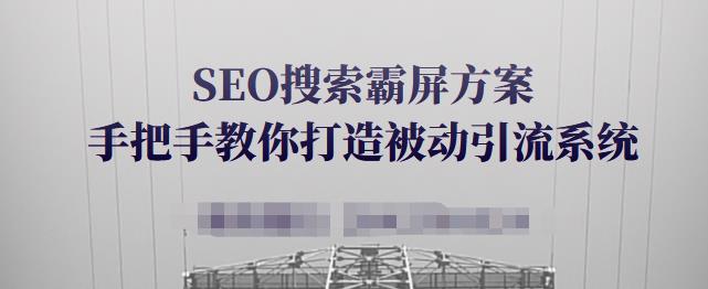 SEO搜索霸屏方案，手把手教你打造被动引流系统【视频课程】-小齐资源库