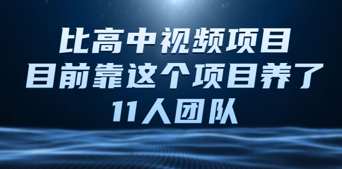 比高中视频项目，目前靠这个项目养了11人团队【视频课程】-小齐资源库
