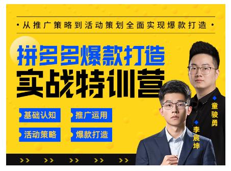 玺承云·拼多多爆款打造实战特训营，一套从入门到高手课程，让你快速拿捏拼多多-小齐资源库