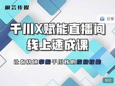 枫芸传媒-线上千川提升课，提升千川认知，提升千川投放效果-小齐资源库