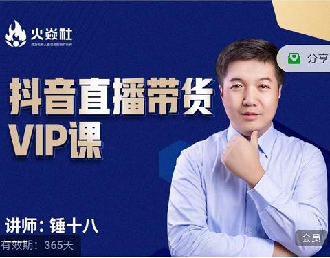 锤十八-抖音直播带货VIP课，专注直播带货有效盈利模式-小齐资源库