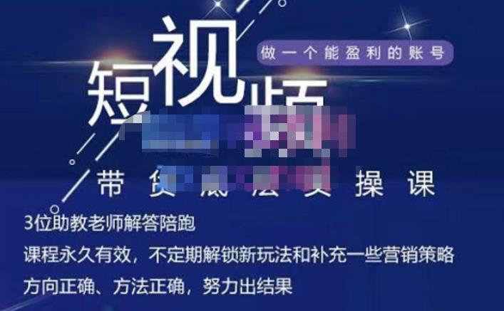 吴Sir·短视频带货底层实操课，教你如何选爆品、了解获短视频流量密码，正确起号-小齐资源库