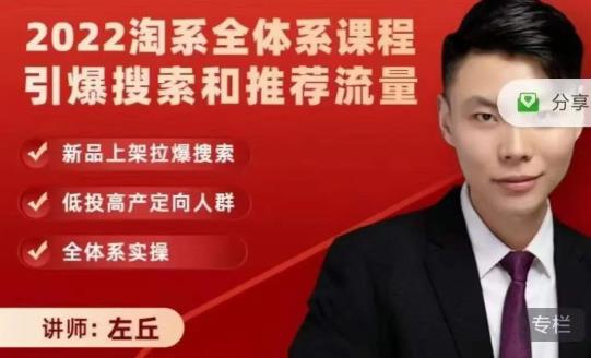 2022淘系全体系课程引爆搜索和推荐流量，新品上架拉爆搜索-小齐资源库