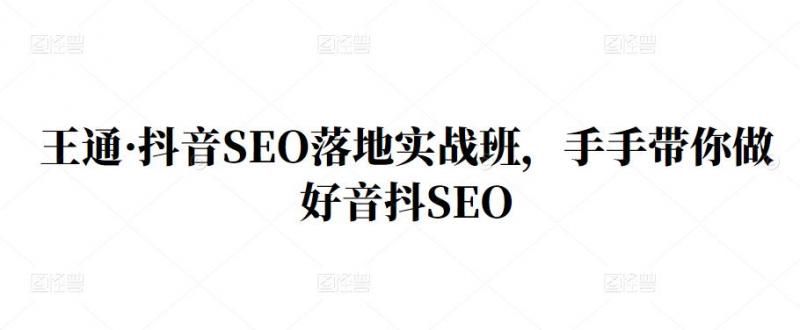 王通·抖音SEO落地实战班，手‬手带你做好音抖‬‬SEO-小齐资源库