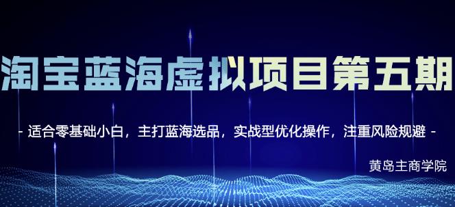 黄岛主淘宝虚拟无货源3.0+4.0+5.0，适合零基础小白，主打蓝海选品，实战型优化操作-小齐资源库
