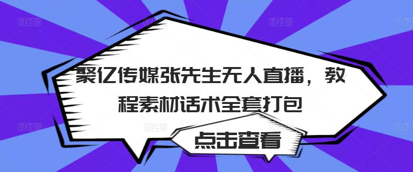 聚亿传媒张先生无人直播，教程素材话术全套打包-小齐资源库