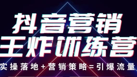 抖音营销王炸训练营，实操落地+营销策略=引爆流量（价值8960元）-小齐资源库