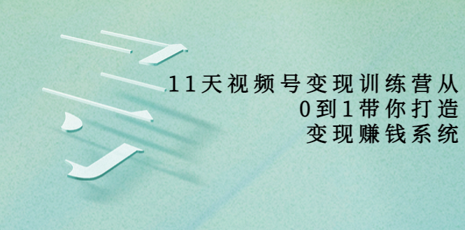 11天视频号变现训练营，从0到1打造变现赚钱系统（价值398元）-小齐资源库