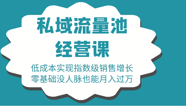 16堂私域流量池经营课：低成本实现指数级销售增长，零基础没人脉也能月入过万-小齐资源库