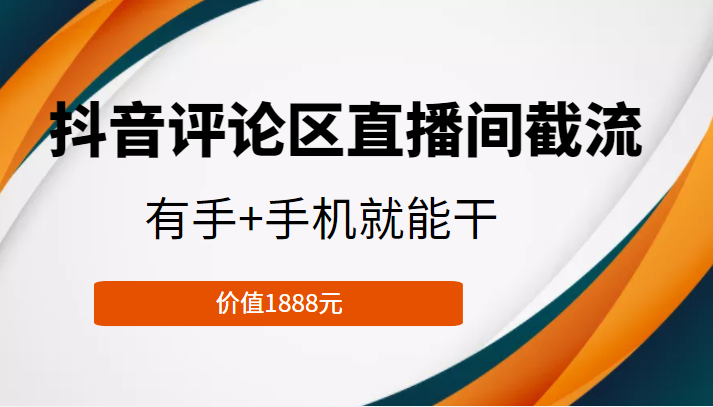 抖音评论区直播间截流，有手+手机就能干，门槛极低，模式可大量复制（价值1888元）-小齐资源库