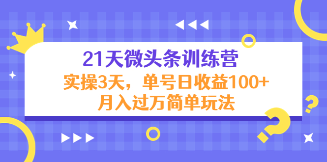 21天微头条训练营，实操3天，单号日收益100+月入过万简单玩法-小齐资源库