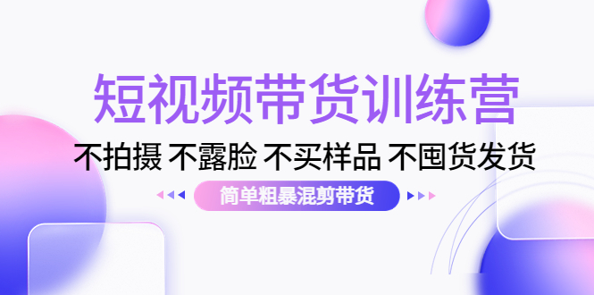 短视频带货训练营：不拍摄 不露脸 不买样品 不囤货发货 简单粗暴混剪带货（第三期）-小齐资源库