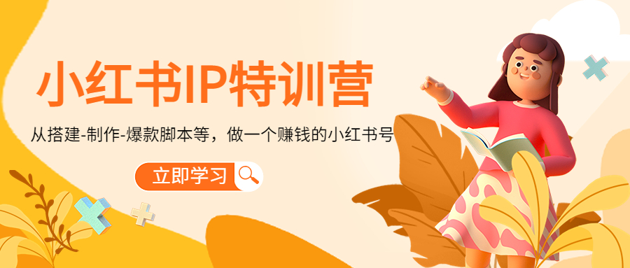 小红书IP特训营：从搭建-制作-爆款脚本等等，做一个赚钱的小红书号-小齐资源库