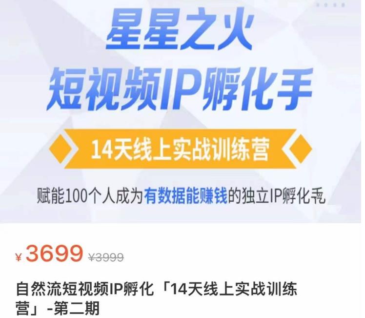 瑶瑶·自然流短视频IP孵化第二期，14天线上实战训练营，赋能100个人成为有数据能赚钱的独立IP孵化手-小齐资源库
