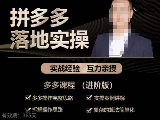 拼多多实战篇·落地实操：多多操作完整思路+实操案例讲解+拆解操作思路+复杂的算法简单化-小齐资源库