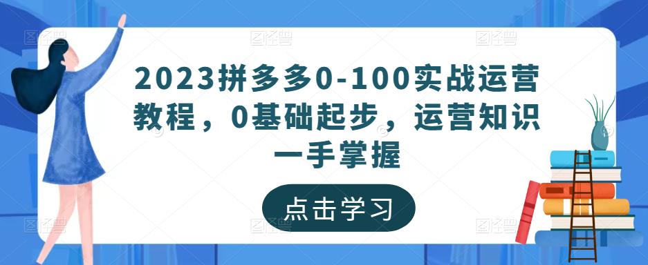 2023拼多多0-100实战运营教程，0基础起步，运营知识一手掌握-小齐资源库