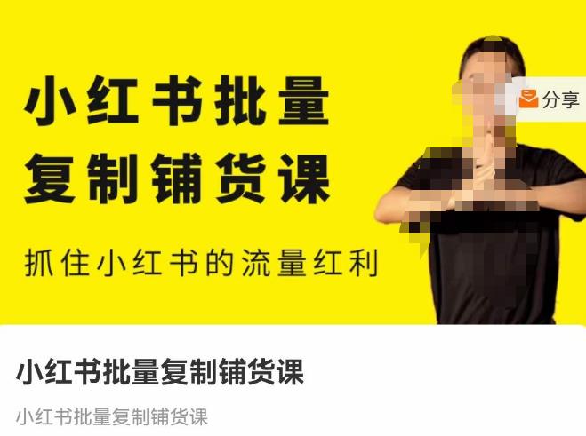 张宾·小红书批量复制铺货课，抓住小红书的流量红利 （更新2023年2月）-小齐资源库