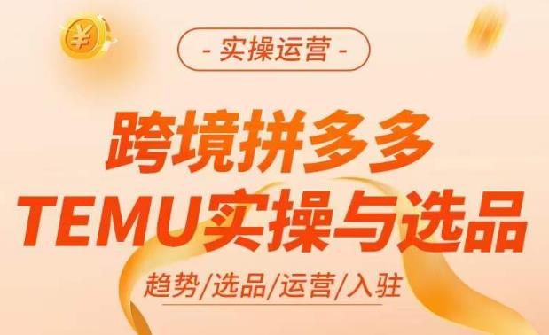 跨境拼多多TEMU实操与选品，​掌握平台运营方法技巧，选品避坑12条标准，爆款的底层思路等-小齐资源库