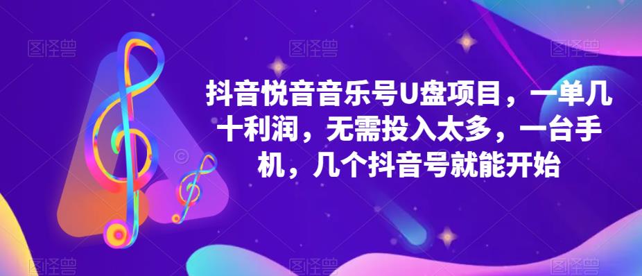 抖音音乐号U盘项目，一单几十利润，无需投入太多，一台手机，几个抖音号就能开始-小齐资源库
