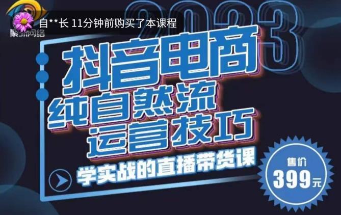 李扭扭·2023自然流运营技巧，纯自然流不亏品起盘直播间，实战直播带货课（视频课+话术文档）-小齐资源库