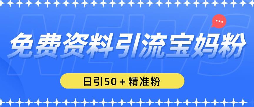 免费资料引流宝妈粉，日引50+精准粉【揭秘】-小齐资源库