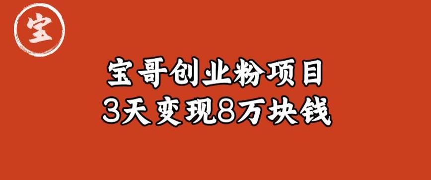 宝哥IP图文创业粉引流项目实战分享：单个账号3天涨粉1万，变现8万块钱（图文教程）【揭秘】-小齐资源库