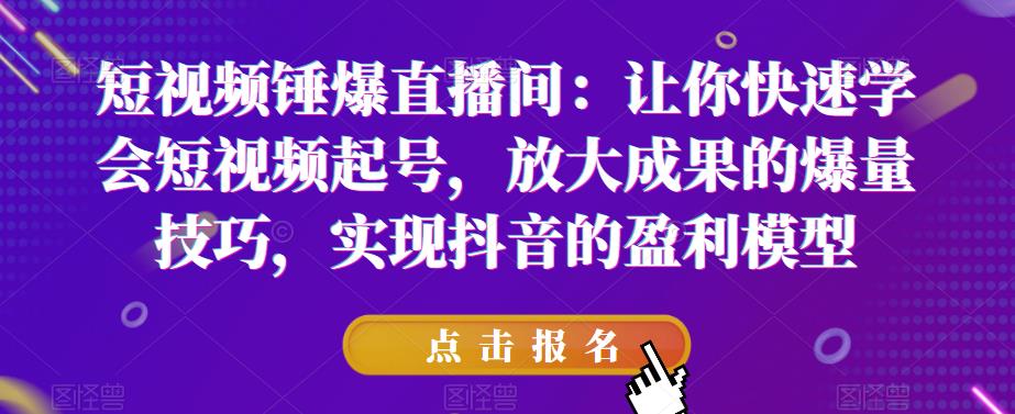 短视频锤爆直播间：让你快速学会短视频起号，放大成果的爆量技巧，实现抖音的盈利模型-小齐资源库