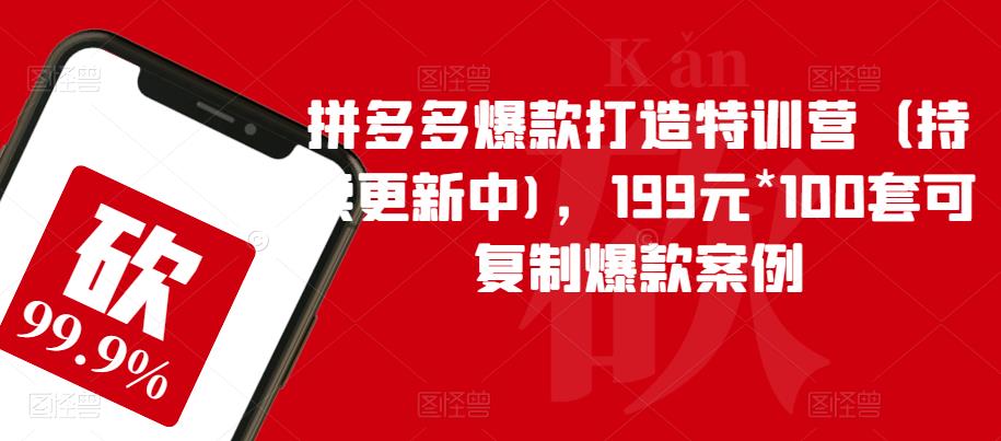 拼多多爆款打造特训营（持续更新中)，199元*100套可复制爆款案例-小齐资源库
