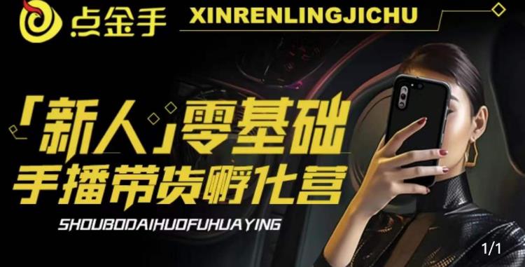2023点金手·新人零基础手播带货孵化营：账号运营篇+主播话术篇+数据流量篇等-小齐资源库