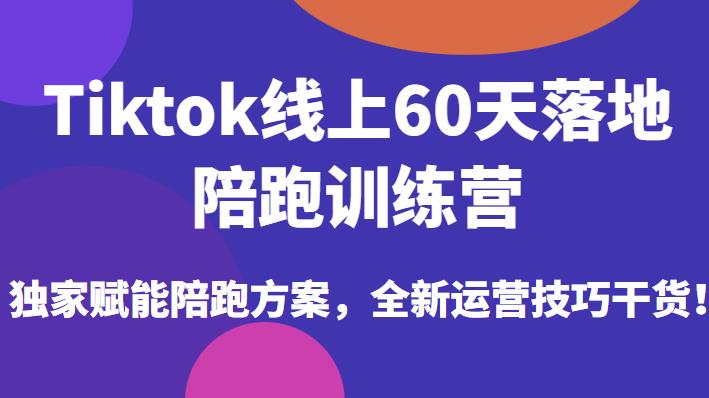 Tiktok线上60天落地陪跑训练营，独家赋能陪跑方案，全新运营技巧干货-小齐资源库