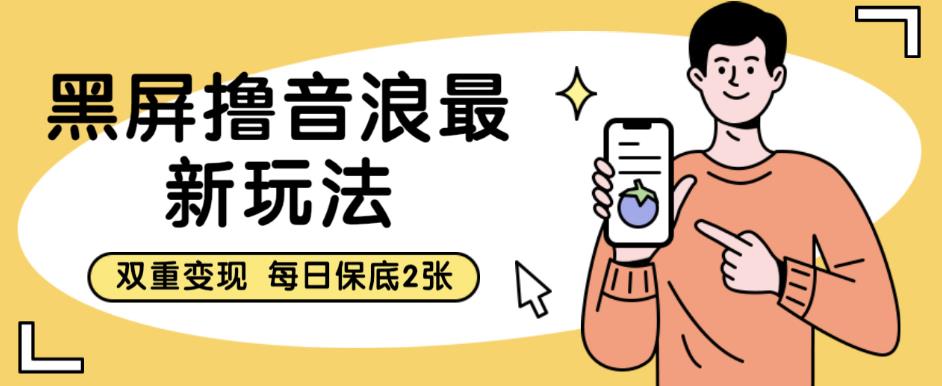 黑屏撸音浪最新玩法，双重变现，每日保底2张【揭秘】-小齐资源库
