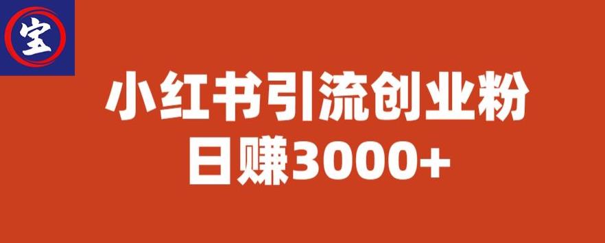 宝哥小红书引流创业粉，日赚3000+【揭秘】-小齐资源库