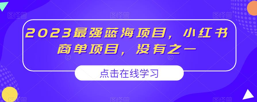 2023最强蓝海项目，小红书商单项目，没有之一【揭秘】-小齐资源库