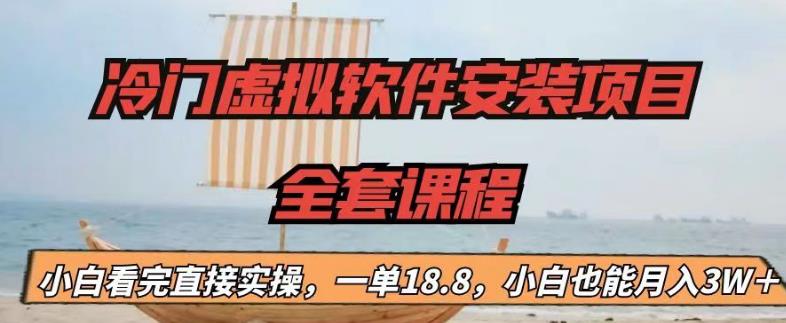 冷门虚拟软件安装项目，一单18.8，小白也能月入3W＋【揭秘】-小齐资源库