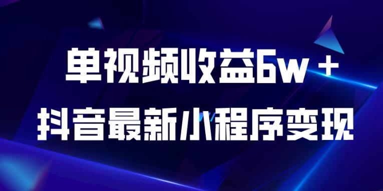 抖音最新小程序变现项目，单视频收益6w＋，小白可做【揭秘】-小齐资源库