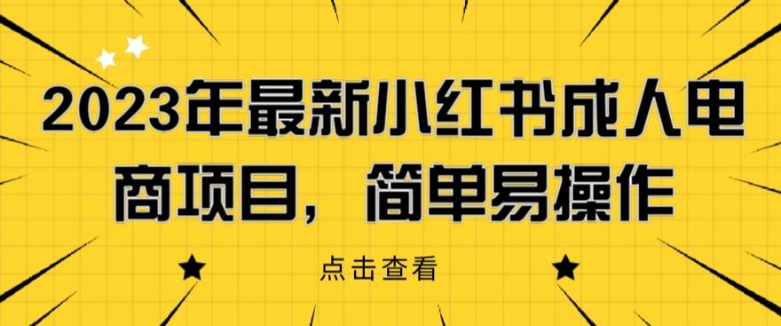 2023年最新小红书成人电商项目，简单易操作【详细教程】【揭秘】-小齐资源库