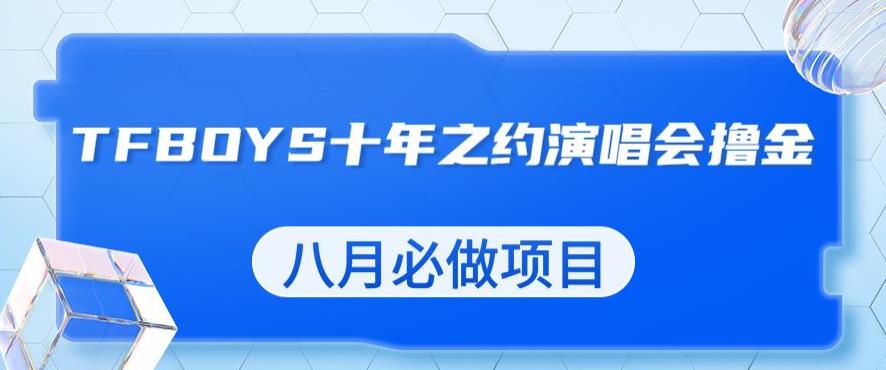 最新蓝海项目，靠最近非常火的TFBOYS十年之约演唱会流量掘金，八月必做的项目【揭秘】-小齐资源库