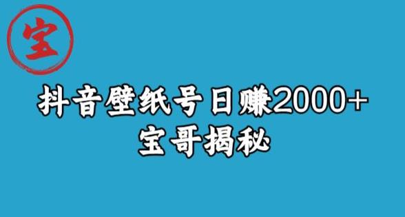 宝哥抖音壁纸号日赚2000+，不需要真人露脸就能操作【揭秘】-小齐资源库