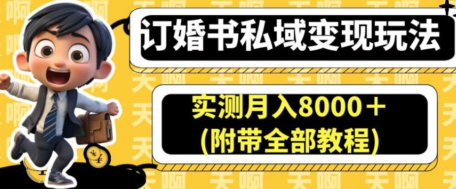 订婚书私域变现玩法，实测月入8000＋(附带全部教程)【揭秘】-小齐资源库